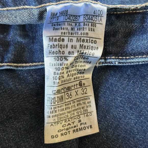 Carhartt FRB 13 - flame resistant signature Denim Dungaree New with tags - Picture 5 of 12